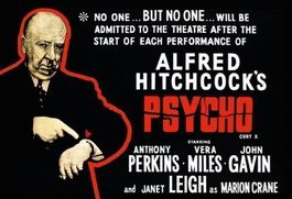 Blechschild-ALFRED HITCHCOCK`S PSYCHO